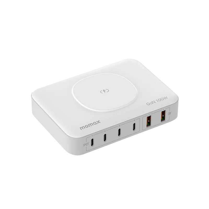 Momax Q.PLUG BOX GaN100W六輸出連無線充桌面充電器【香港行貨】 - eDigiBuy