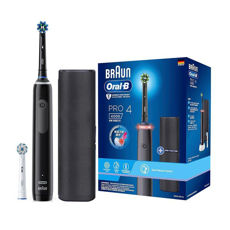 Oral-B Pro 4 充電電動牙刷 鋼琴黑【香港行貨】 - eDigiBuy