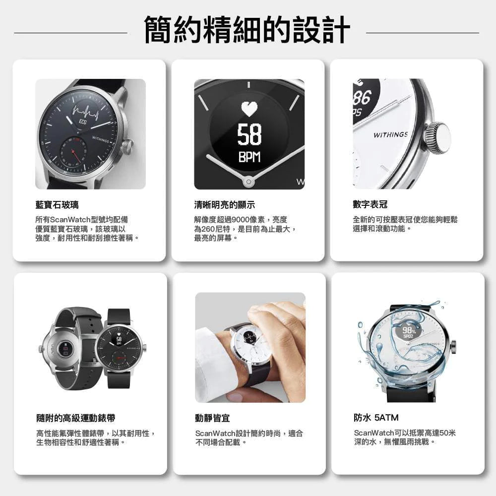 Withings ScanWatch 智能手錶 42mm【香港行貨】 - eDigiBuy