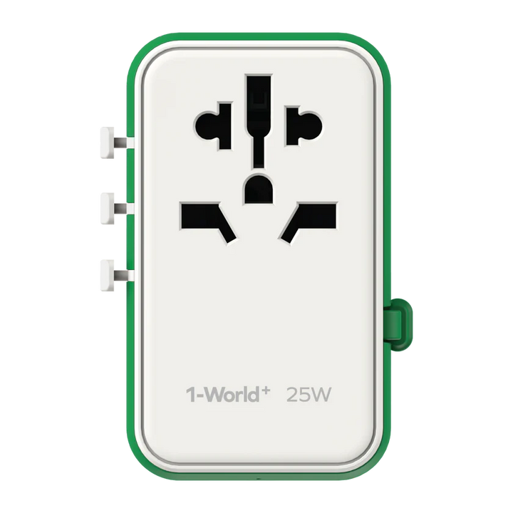 Momax 1-World+ 25W GaN 3-插口 內建 USB-C 充電線 + AC 旅行充電插座 UA20UK【香港行貨】